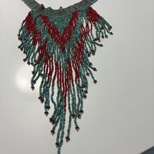 Elegant Beaded Fringe Necklace